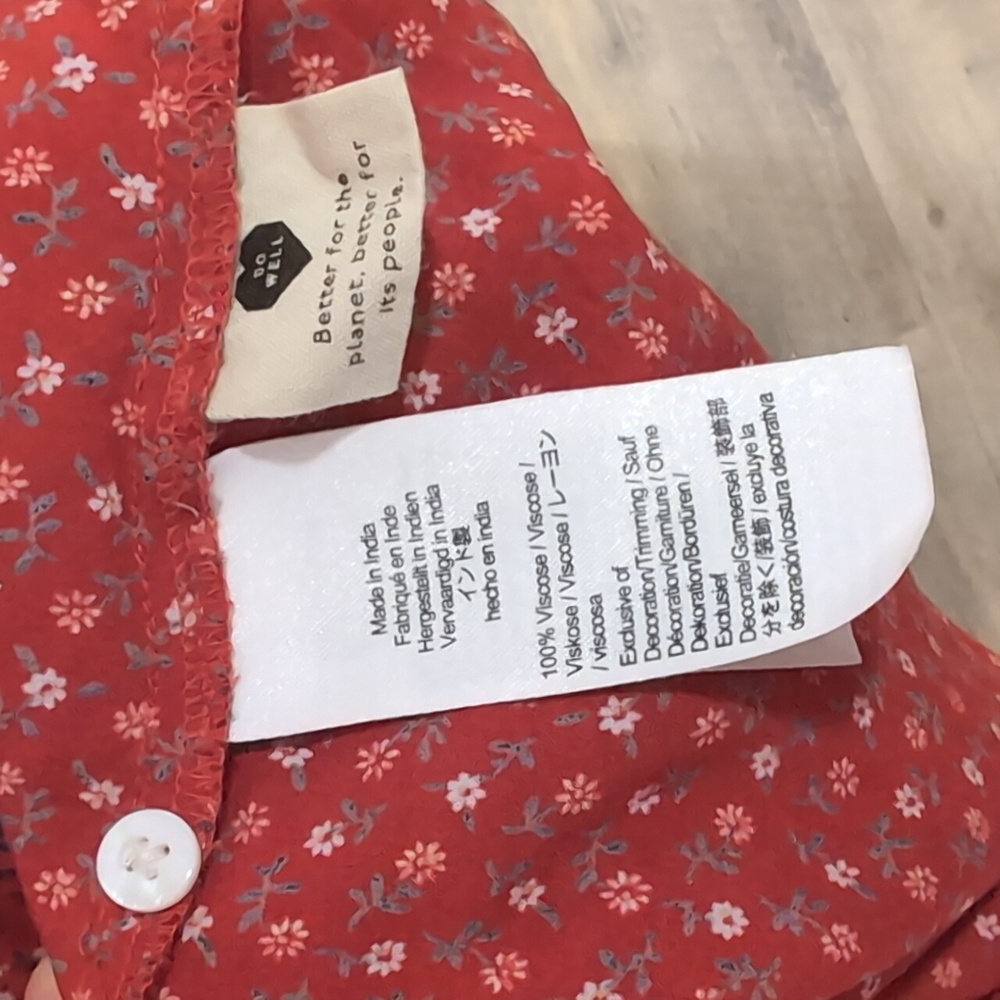Madewell red floral mini dress, small - Picture 4 of 4